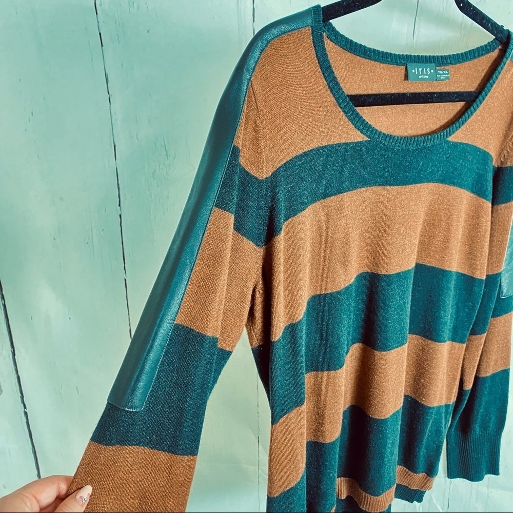 Iris Setlakwe striped brown black sweater XL - Picture 2 of 7